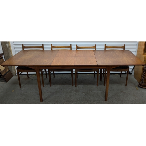 998 - Mid Century A.H. Mackintosh Extending Dining Table With 4 Chairs - 74 x 236 (open) 160 (closed) x 92... 