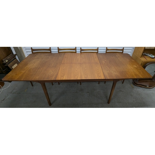 998 - Mid Century A.H. Mackintosh Extending Dining Table With 4 Chairs - 74 x 236 (open) 160 (closed) x 92... 