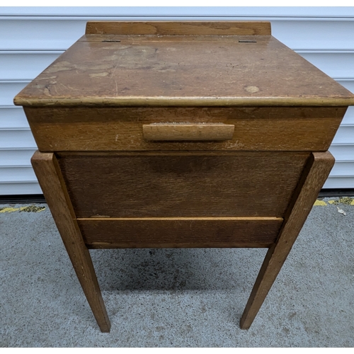 1002 - Mid Century Concertina Sewing Box With Contents - 67 x 39 x 32cm