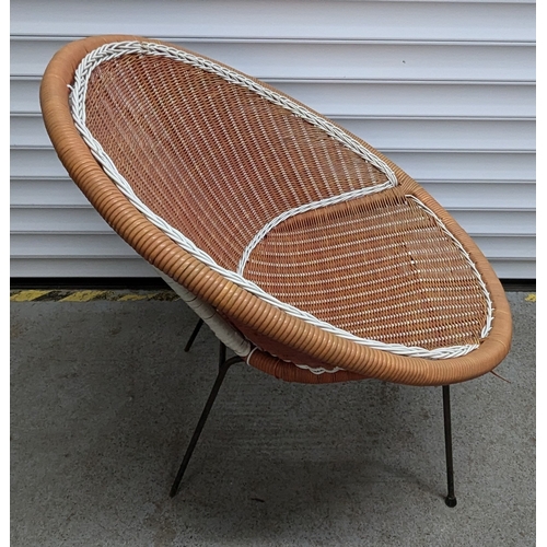 1019 - Mid Century Plastic Wicker Satellite Chair