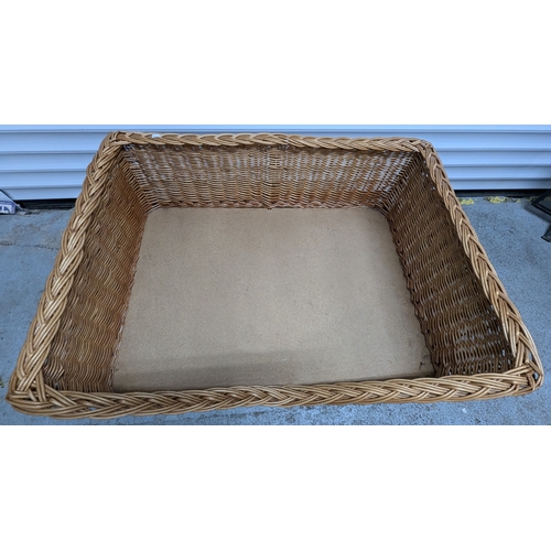 1032 - Extra Large Rectangular Wicker Dog Basket With Solid Base - 40 x 100 x 75cm