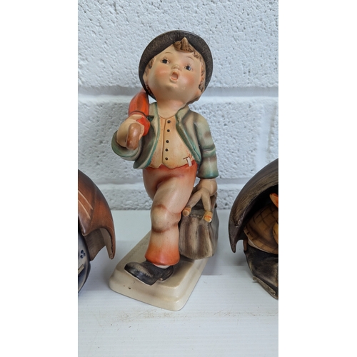 1140 - 5x Vintage West German Hummel Figurines - 1x 20cm Tall, 4x 13cm Tall