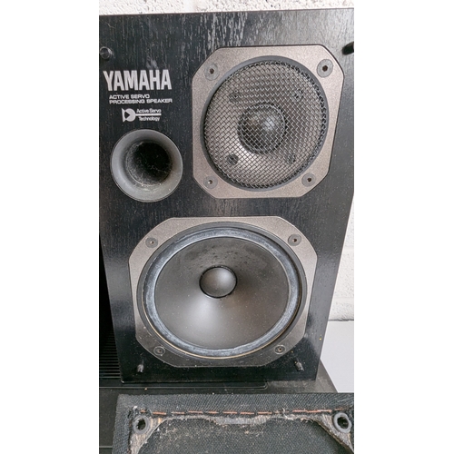 984 - Yamaha Natural Sound Stereo Amplifier AX-640 And A Pair Of Yamaha AST-S1 Speakers