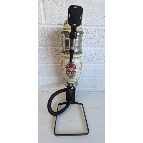 1306 - Retro Becks Ceramic Bar Pump Head And Tap - 53cm High