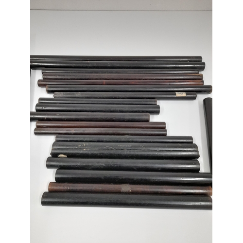 An Assortment Of Antique Cylindrical Draughtsmen's Ruler, Some Exotic ...