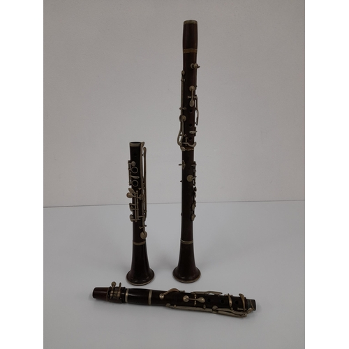 1091 - 2 Vintage Wooden Clarinets