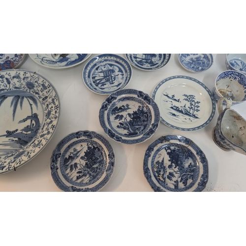 161 - A Selection of 17th to 19th Century Blue and White China including Chinese, Japanese Transferware. P... 