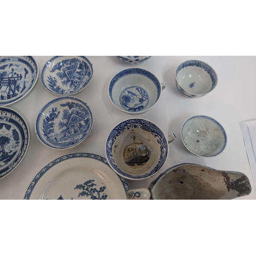 161 - A Selection of 17th to 19th Century Blue and White China including Chinese, Japanese Transferware. P... 