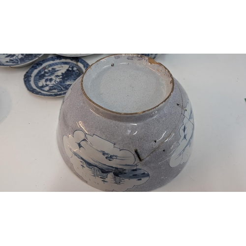 161 - A Selection of 17th to 19th Century Blue and White China including Chinese, Japanese Transferware. P... 