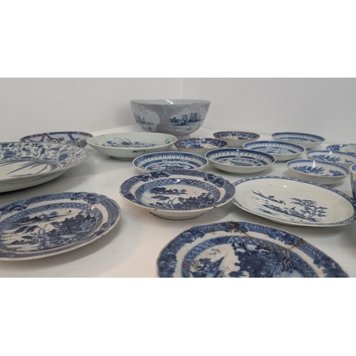 161 - A Selection of 17th to 19th Century Blue and White China including Chinese, Japanese Transferware. P... 