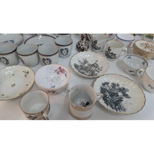 167 - A Collection of Antique 18th & 19th Century China inc. Flight Worcester Saucers Circa 1790, Chinese ... 