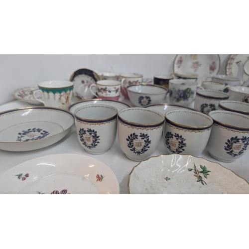 167 - A Collection of Antique 18th & 19th Century China inc. Flight Worcester Saucers Circa 1790, Chinese ... 