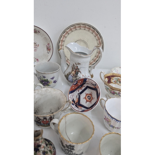 167 - A Collection of Antique 18th & 19th Century China inc. Flight Worcester Saucers Circa 1790, Chinese ... 