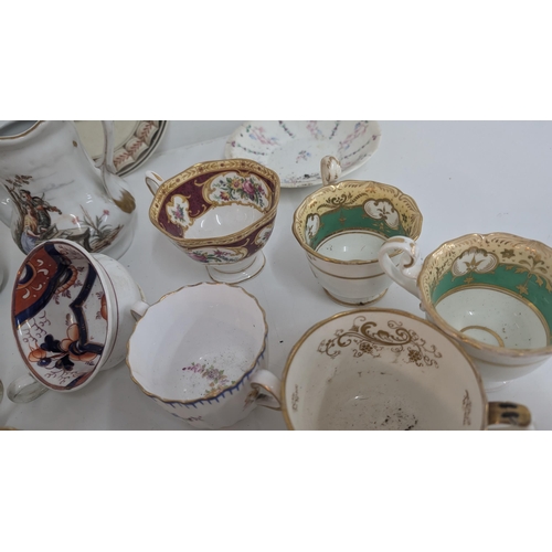 167 - A Collection of Antique 18th & 19th Century China inc. Flight Worcester Saucers Circa 1790, Chinese ... 