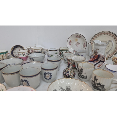 167 - A Collection of Antique 18th & 19th Century China inc. Flight Worcester Saucers Circa 1790, Chinese ... 