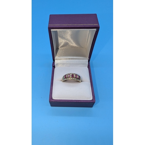 631 - A 9ct Gold and Ruby Ring Size O