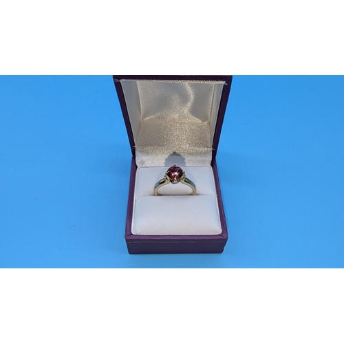 639 - A 9ct Gold and Ruby Ring 0.75 ct Size N/O