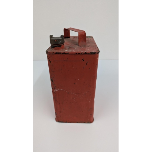 1096 - A Vintage Red Metal Oil Can