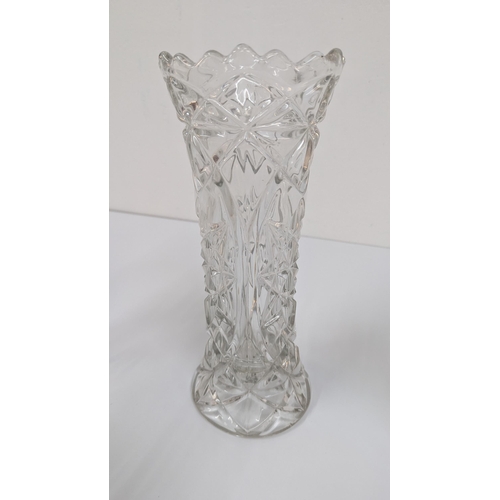 1106 - A Collection Of Cut Glass / Crystal Vases - Large / Small x9