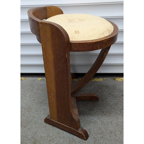 1337 - Antique Heals Style Oak Dressing Stool