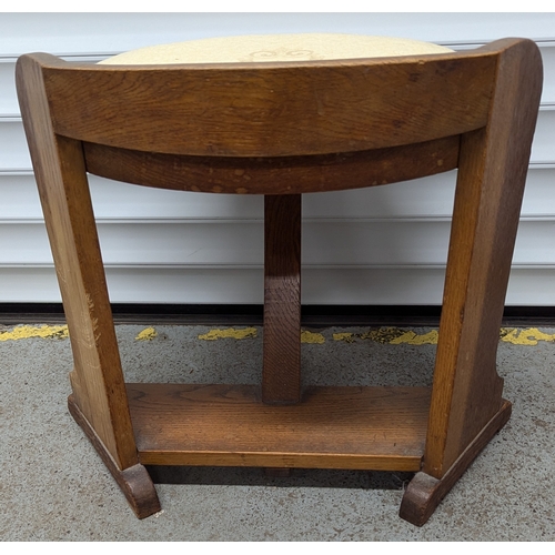 1337 - Antique Heals Style Oak Dressing Stool