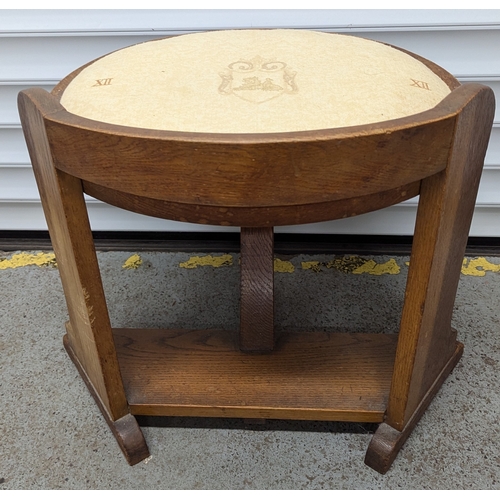 1337 - Antique Heals Style Oak Dressing Stool