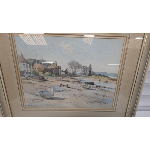 1278 - Watercolour Of Overy Staithe Norfolk - Albert Houghton - 50 x 56cm In Frame