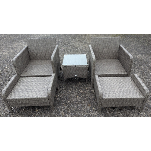 1449 - 5 Piece Rattan Effect Garden Furniture