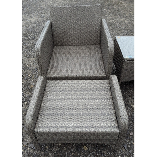 1449 - 5 Piece Rattan Effect Garden Furniture