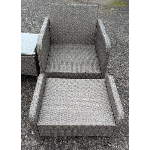 1449 - 5 Piece Rattan Effect Garden Furniture