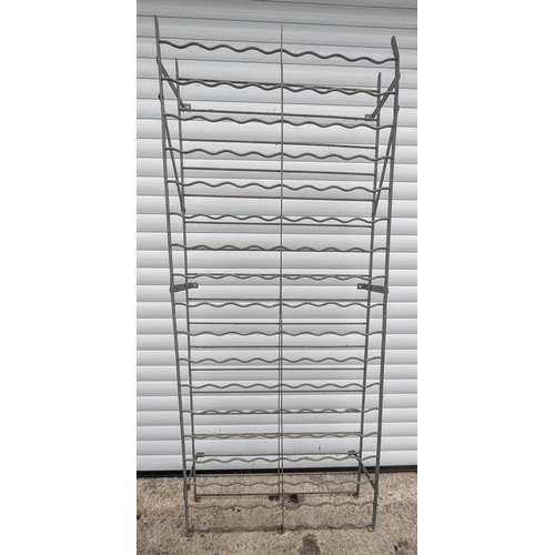 1453 - Galvanised Wine Rack - 180 x 77 x 28cm