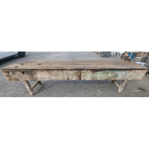 1500 - Very Heavy Solid Work Bench With Samsonia Engineers Vice Clamp - 82 x 335 x 69cm