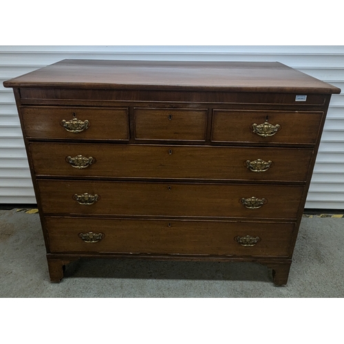 1321 - 6 Drawer Georgian Chest With Brass Handles - 105 x 122 x 57cm