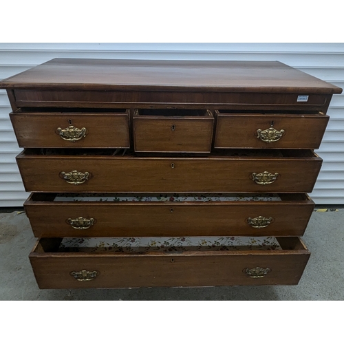 1321 - 6 Drawer Georgian Chest With Brass Handles - 105 x 122 x 57cm