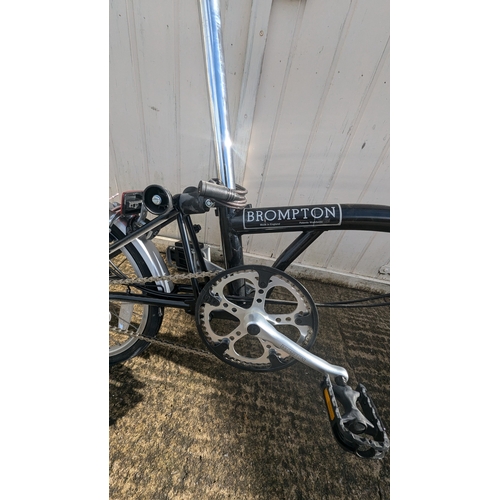 1386 - Brompton Folding AVC Bicycle - In Very Good Condition - With Locking Chain And Pump