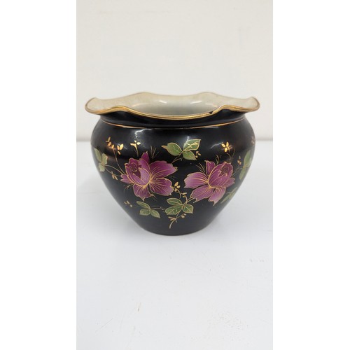 1345 - A Shaw And Copestake Painted Ceramic Planter