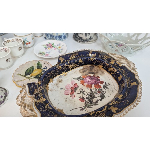 174 - A Quantity of 18th and 19th Century China inc. Antique Hammersley, First Period Antique Worcester Ba... 