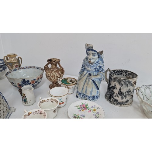 174 - A Quantity of 18th and 19th Century China inc. Antique Hammersley, First Period Antique Worcester Ba... 