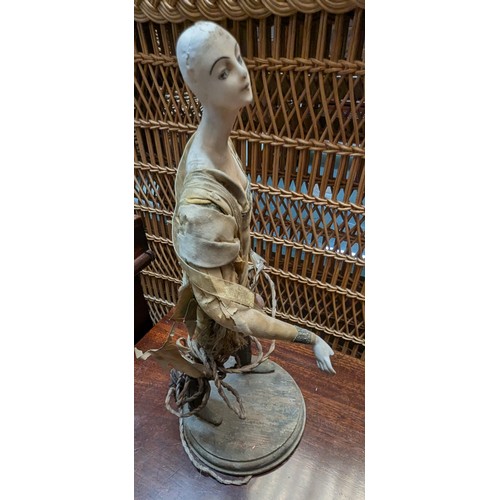 1013B - Antique Figure Lamp - 41cm Tall