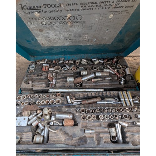 1492B - Kamasa Socket Set And A Bucket Of Mixed Spanners And Sockets