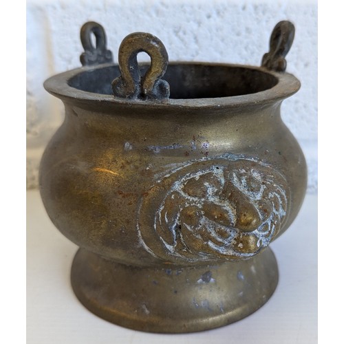 1304 - An Antique Brass Incense Burner