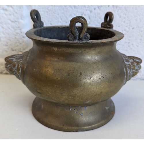 1304 - An Antique Brass Incense Burner