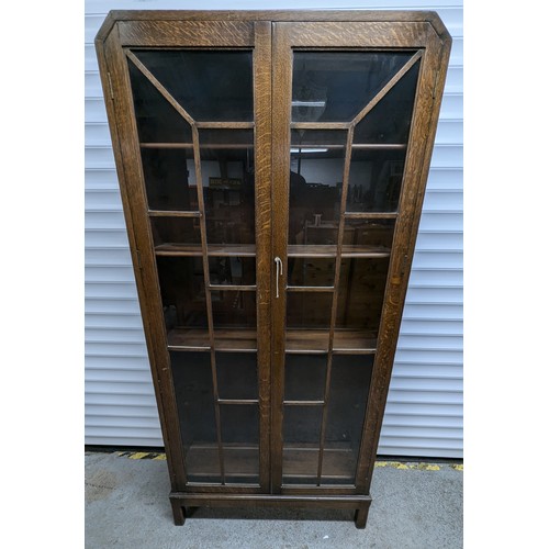 752 - Art Deco Glazed 5 Shelf Bookcase - 175 x 85 x 29cm