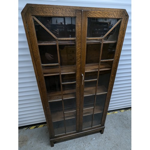 752 - Art Deco Glazed 5 Shelf Bookcase - 175 x 85 x 29cm