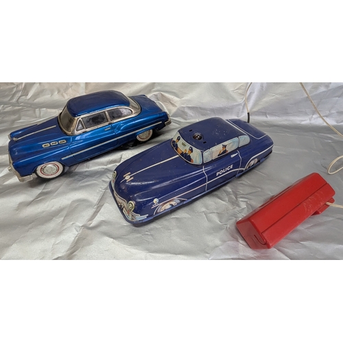 1055 - Tin Plate Toys including Vintage Buick and A Wetsco No.141 Tinplate & Remote Control