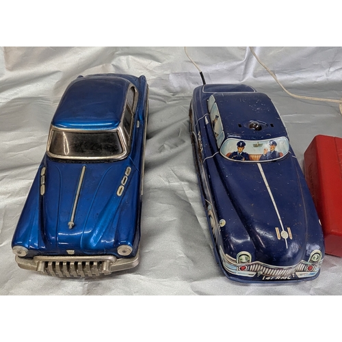 1055 - Tin Plate Toys including Vintage Buick and A Wetsco No.141 Tinplate & Remote Control