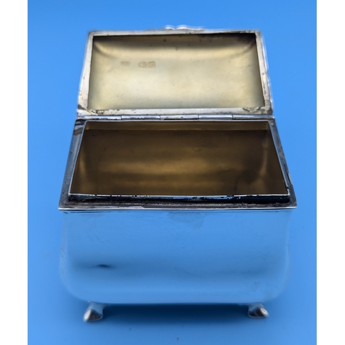 221 - A Hallmarked Silver Tea Caddy - 189gms