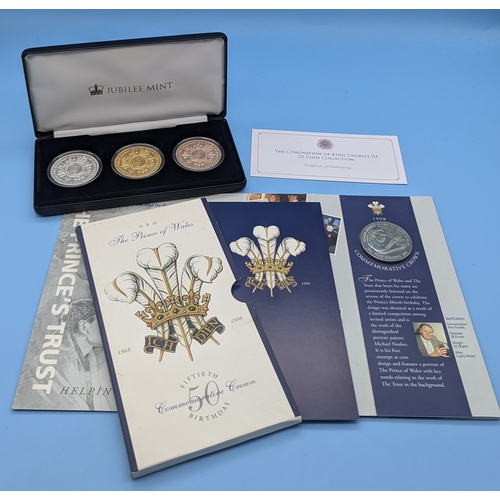 269 - The Coronation of King Charles III £5 Coin Collection and The Prince of Wales 50th Birthday Crown