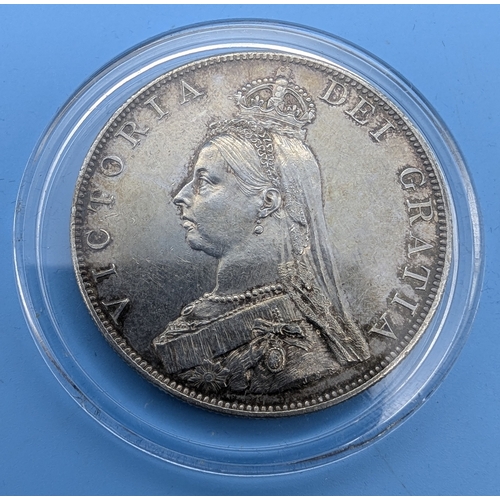 286 - An 1887 Queen Victoria Jubilee Head Double Florin Extremely fine