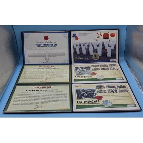 290 - The 2013 Armistace Day Commemorative Silver Coin Cover 1/450 First World War Centenary ' A Soldiers ... 